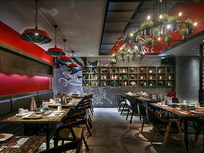 黃記煌工業(yè)風(fēng)火鍋店裝修設(shè)計(jì)效果